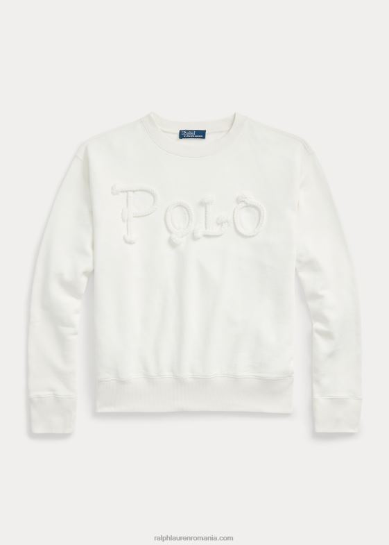 deckwash alb femei Ralph Lauren hanorac cu logo-ul frânghiei din țesătură franțuzească 046883106