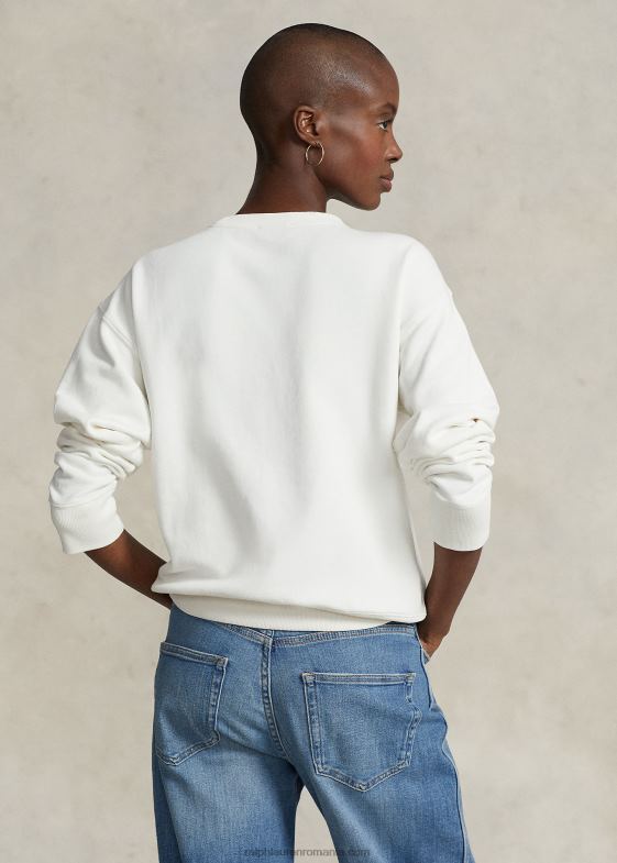 deckwash alb femei Ralph Lauren hanorac cu logo-ul frânghiei din țesătură franțuzească 046883106