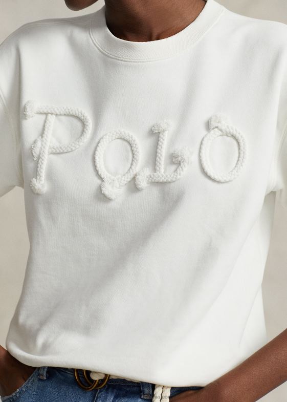 deckwash alb femei Ralph Lauren hanorac cu logo-ul frânghiei din țesătură franțuzească 046883106