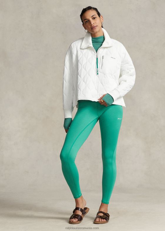 hârtie albă femei Ralph Lauren pulover supradimensionat matlasat cu jumătate de fermoar 046883116