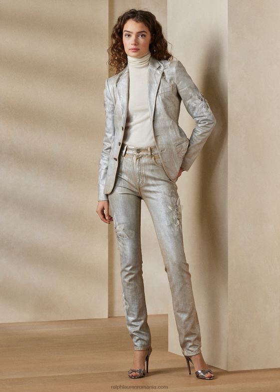 acoperit cu flori argintii femei Ralph Lauren jachetă cu flori Skye 046883556