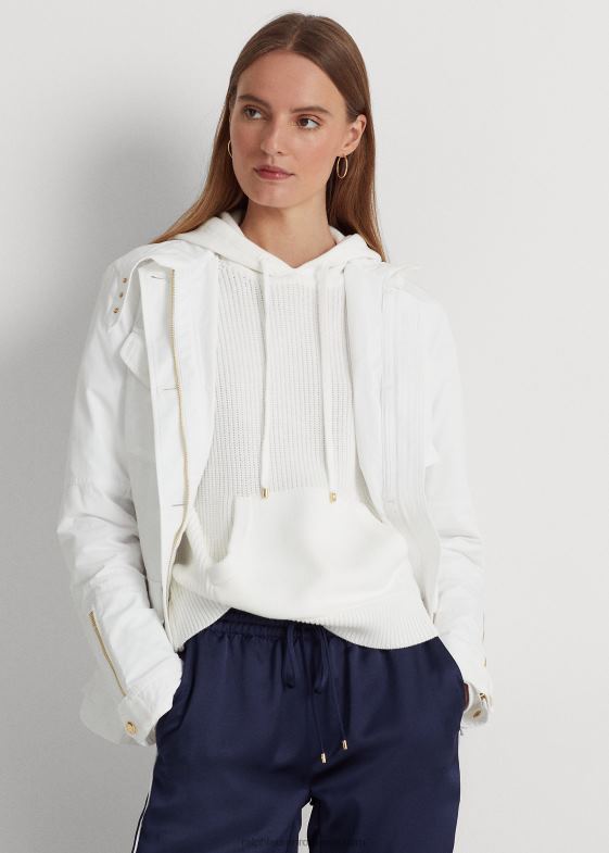 alb femei Ralph Lauren geacă de câmp din tafta hidrofugă 046889542