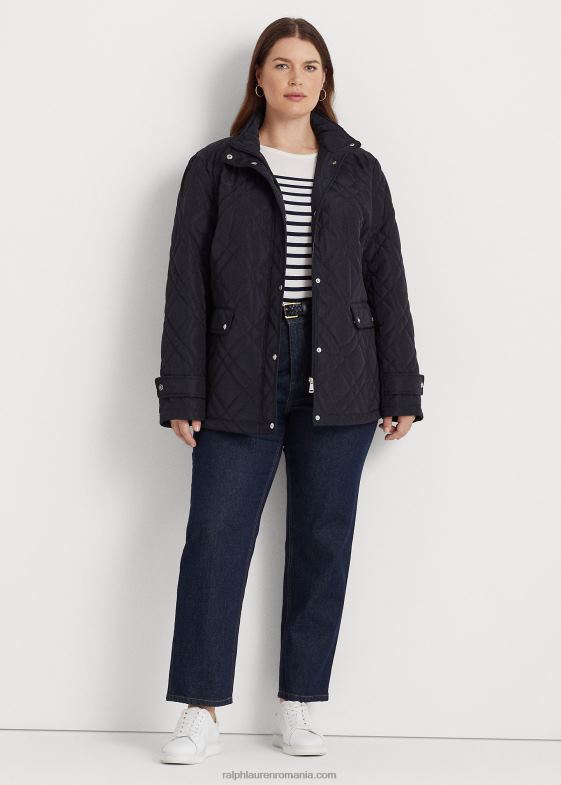 bleumarin inchis femei Ralph Lauren geacă matlasată cu gât 046884707