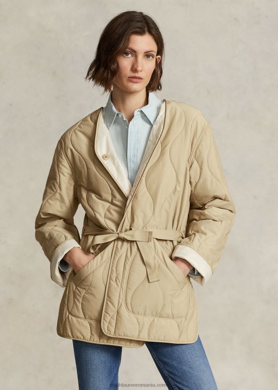 crema dune bronz/marscapone femei Ralph Lauren geacă matlasată reversibilă ripstop 046883193