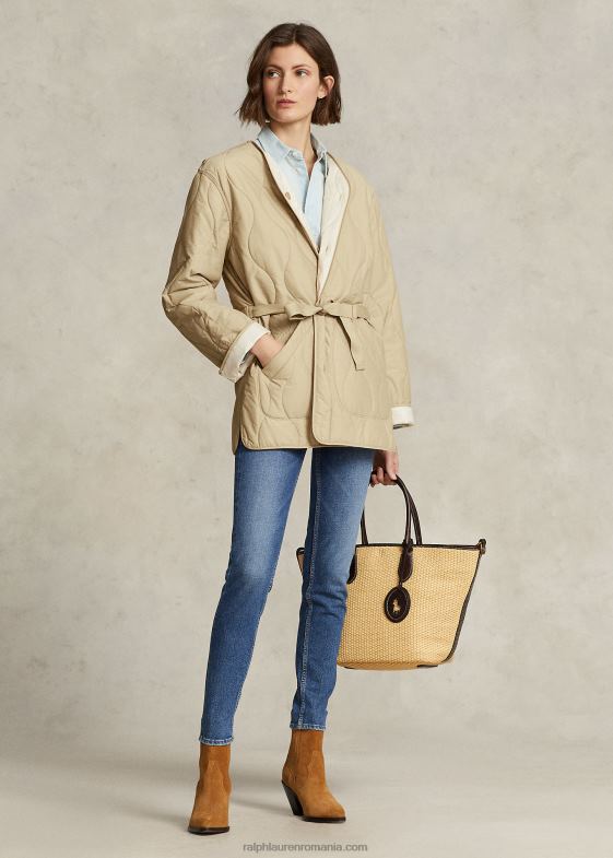 crema dune bronz/marscapone femei Ralph Lauren geacă matlasată reversibilă ripstop 046883193