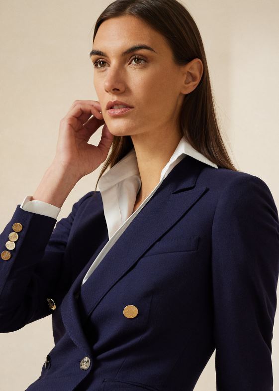 marina femei Ralph Lauren jachetă din crepon de lână Camden 046883460