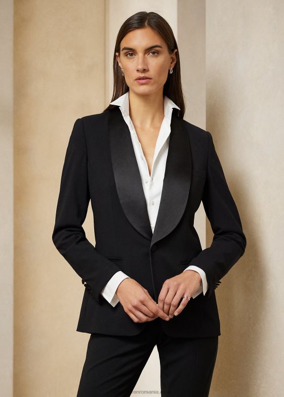 negru femei Ralph Lauren geacă smoking din lână sawyer 046883439