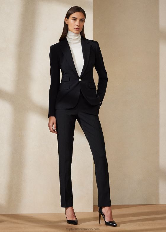 negru femei Ralph Lauren geaca parker din lana stretch 046883443