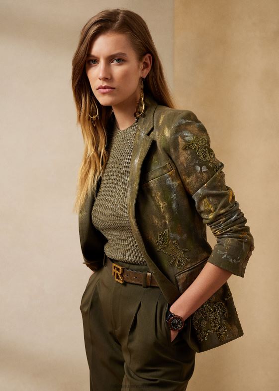 nomad pictural de măsline femei Ralph Lauren jachetă din denim pictură calan 046889304