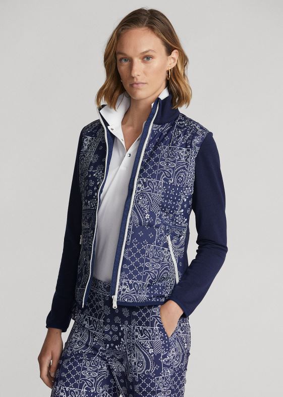 patchwork bandana bleumarin femei Ralph Lauren sacou hibrid cu imprimeu bandana 046883065