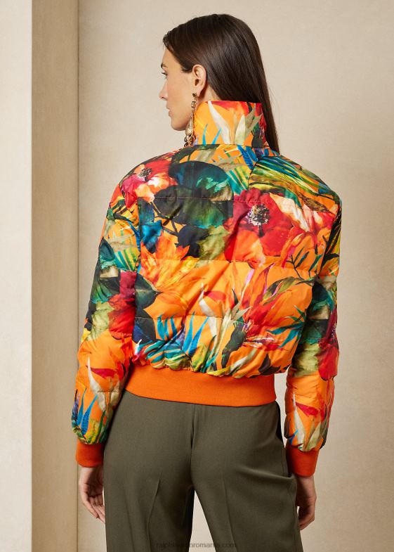 portocaliu multi femei Ralph Lauren jachetă bomber din puf cu imprimeu thelma 046889287