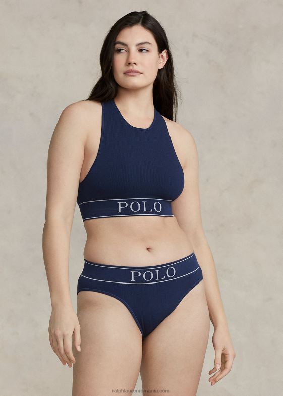 marina femei Ralph Lauren slip cu talie înaltă fără cusături cu logo 046883381