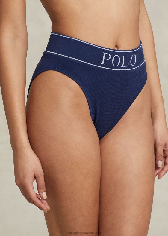 marina femei Ralph Lauren slip cu talie înaltă fără cusături cu logo 046883381