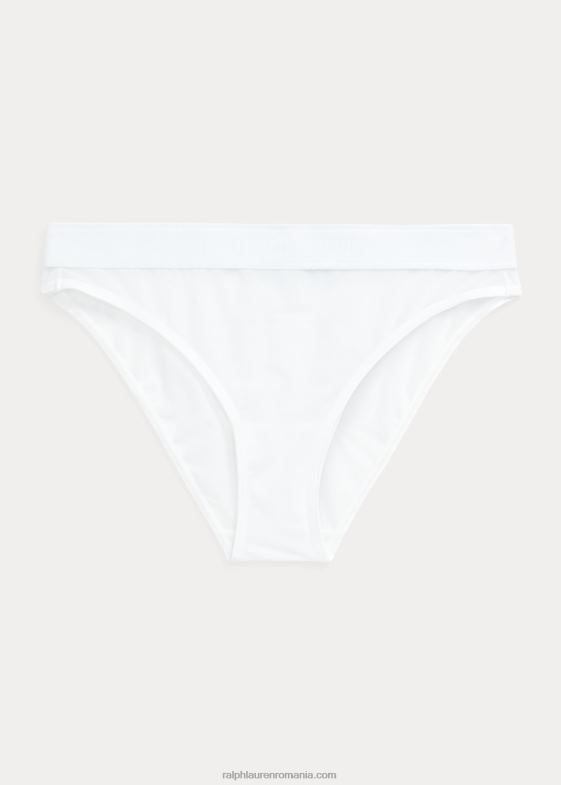 nor alb femei Ralph Lauren slip de bikini cu talie joasă din plasă 046883374