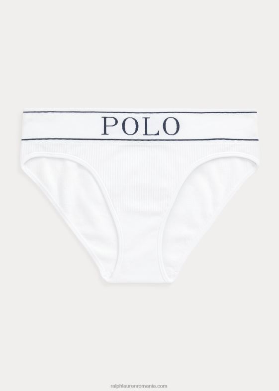 nor alb femei Ralph Lauren slip modern fără cusături cu logo 046883369