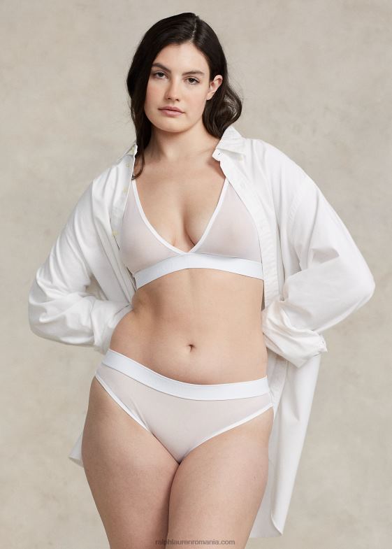 nor alb femei Ralph Lauren sutien cu plasă fără căptușeală 046883375