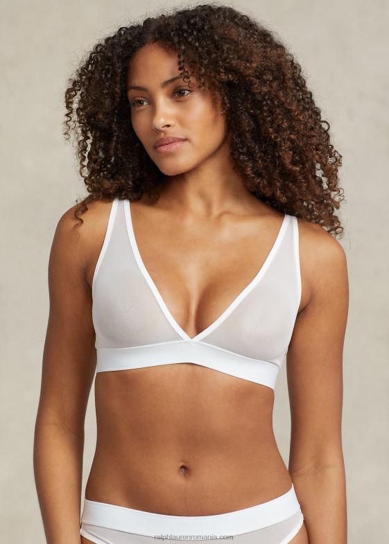 nor alb femei Ralph Lauren sutien cu plasă fără căptușeală 046883375