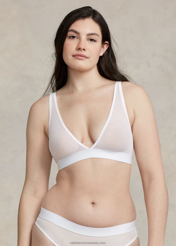 nor alb femei Ralph Lauren sutien cu plasă fără căptușeală 046883375