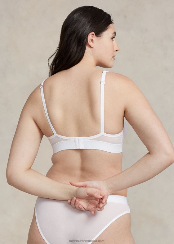 nor alb femei Ralph Lauren sutien cu plasă fără căptușeală 046883375