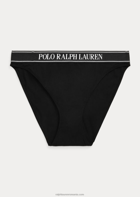 onix femei Ralph Lauren slip de bikini cu logo repetat 046883377