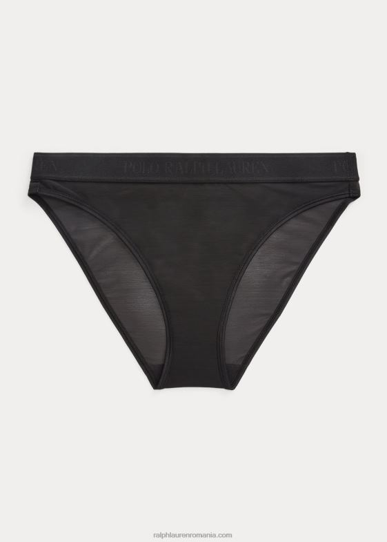 onix femei Ralph Lauren slip de bikini cu talie joasă din plasă 046883373