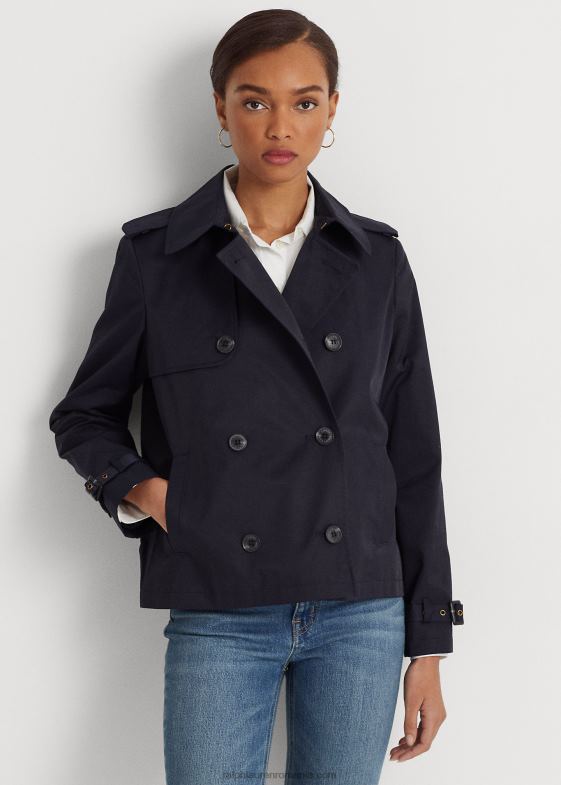 bleumarin inchis femei Ralph Lauren trenci scurt la dublu 046884123