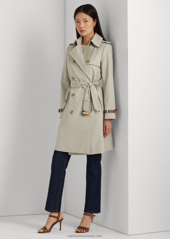 crema de pergament femei Ralph Lauren trenci cu curea 046884141