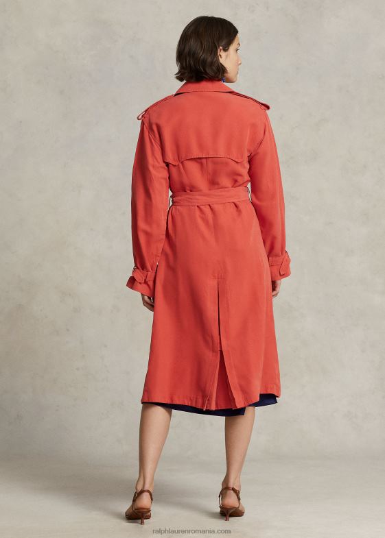 kona portocaliu femei Ralph Lauren trenci din amestec de mătase 046883131