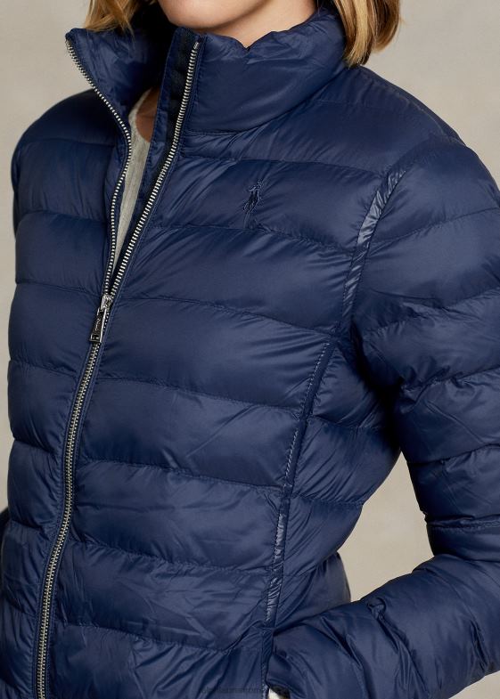 marina aviator femei Ralph Lauren palton matlasat din tafta 046883288