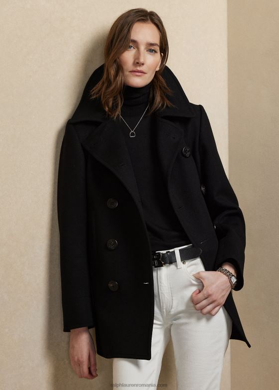 negru femei Ralph Lauren logan peacoat 046889363