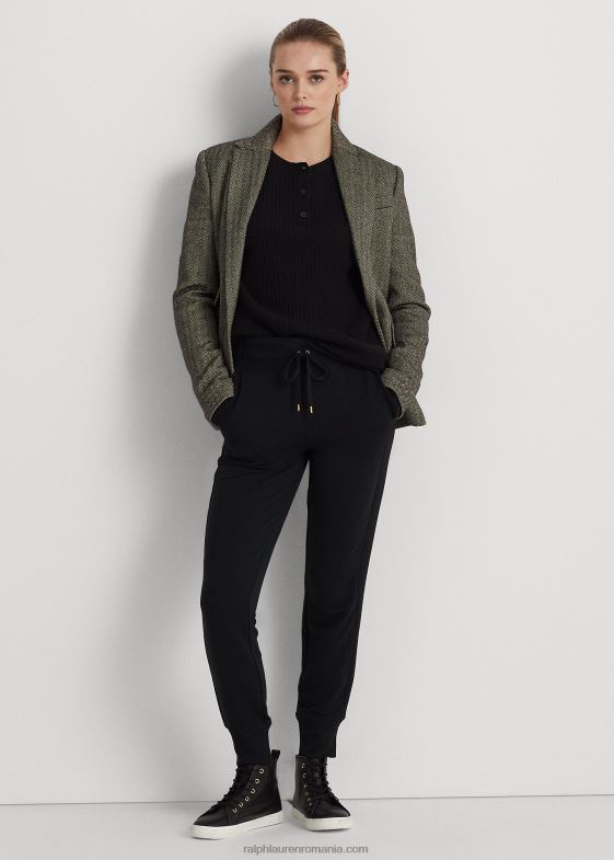 negru femei Ralph Lauren pantalon de jogger tricotat 046884180