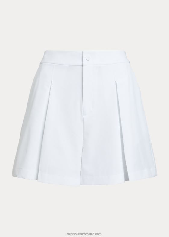 alb ceramic femei Ralph Lauren performanță cu picior larg plisat scurt 046889387