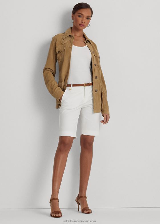 alb femei Ralph Lauren scurtă din twill bi-stretch 046883831
