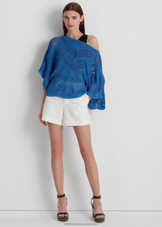 alb femei Ralph Lauren scurtă plisată din bumbac elastic 046883893