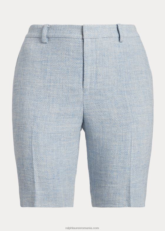 albastru/crem multi femei Ralph Lauren scurt din amestec de in 046884600