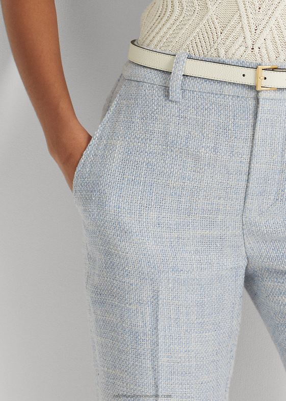 albastru deschis/crem multi femei Ralph Lauren scurt din amestec de in 046883987