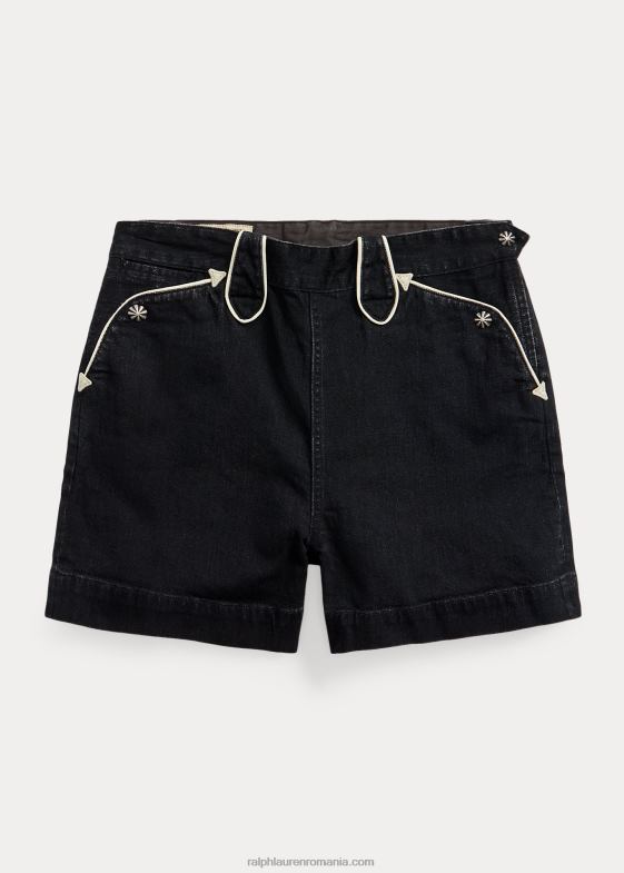 femei Ralph Lauren scurt western denim negru 046883622