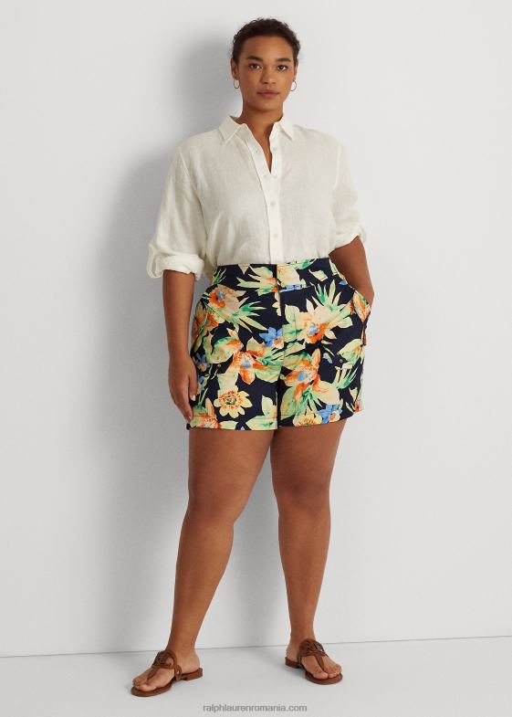 navy multi femei Ralph Lauren shantung floral scurt 046884794