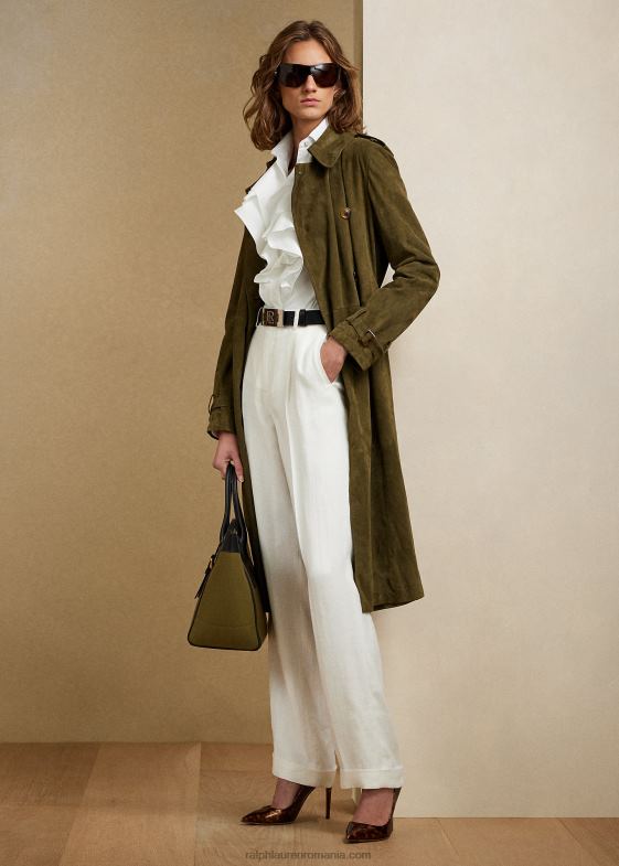 alb ceramic femei Ralph Lauren pantalon de in pliat stamford 046883573