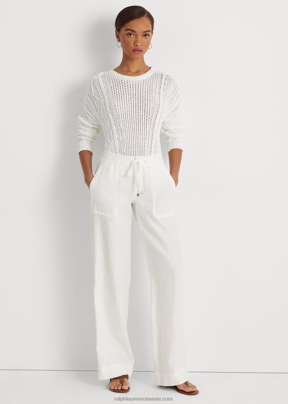 alb femei Ralph Lauren pantalon lat din in 046883964