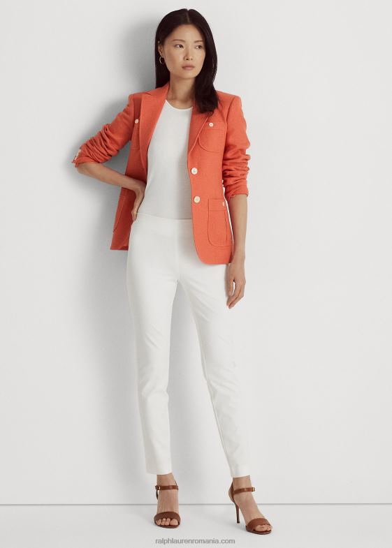 alb femei Ralph Lauren pantalon skinny din twill stretch 046883807