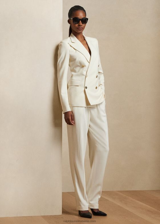 cremă femei Ralph Lauren pantalon andela din amestec de lână 046889356