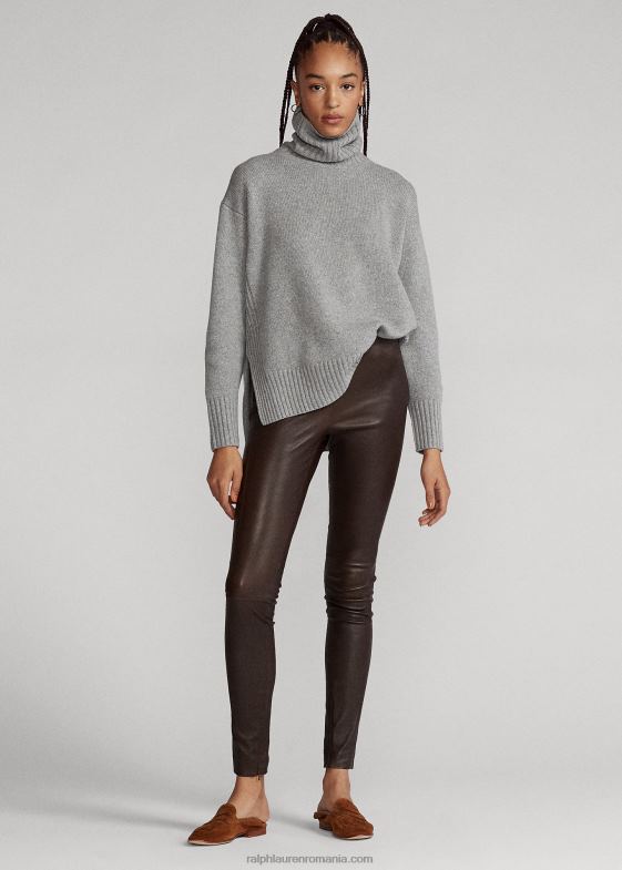 fag întunecat femei Ralph Lauren pantalon skinny din piele 046883345