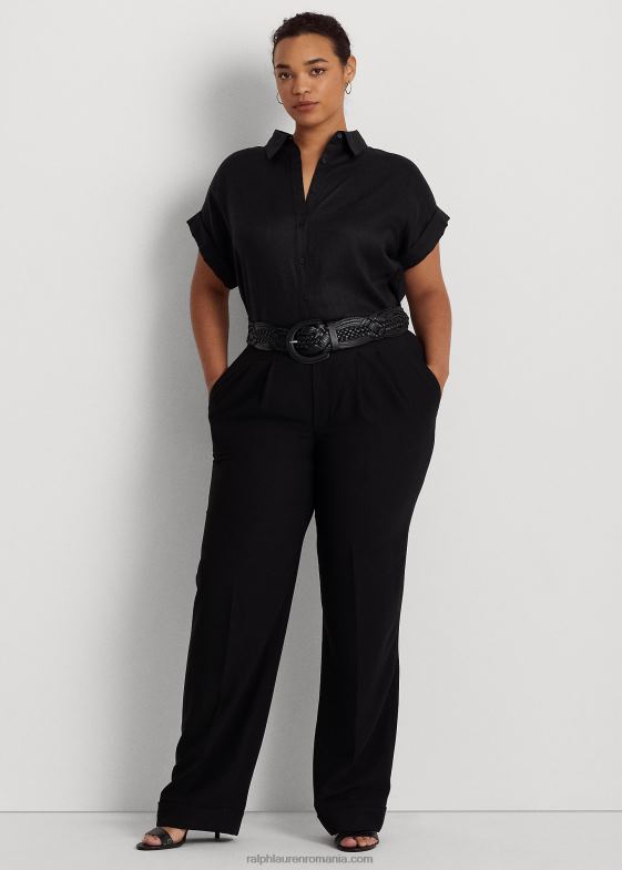 femei Ralph Lauren pantalon din crep de sable plisat 046884783