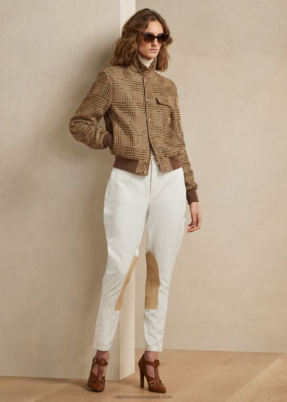 fildeş femei Ralph Lauren pantalon jodhpur din bumbac Brently 046883559