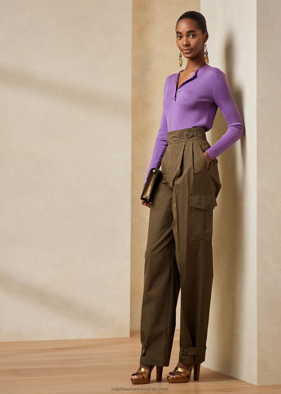 măsline femei Ralph Lauren pantalon cargo anniston bumbac 046889296