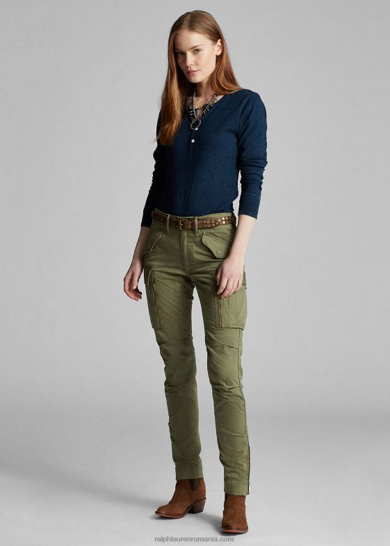 măsline femei Ralph Lauren pantalon cargo skinny stretch 046883610