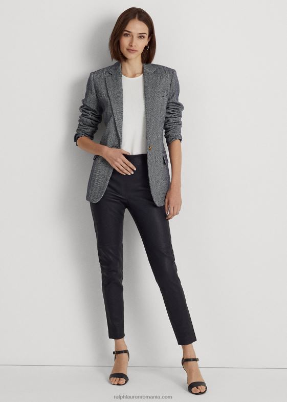 marina femei Ralph Lauren pantaloni skinny din piele elastică la glezne 046884897