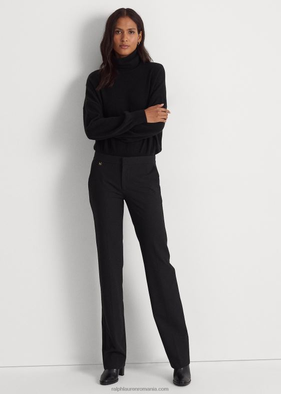 negru femei Ralph Lauren pantalon drept 046889458