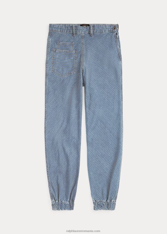 nichols indigo spalare femei Ralph Lauren pantaloni în dungi din spate cu cataramă 046883658